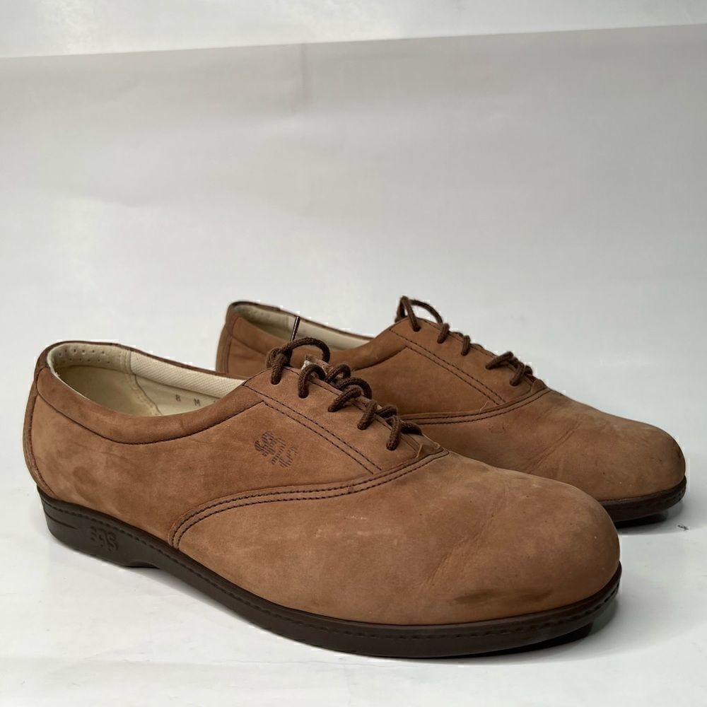 SAS chestnut brown lace up suede comfort shoes
